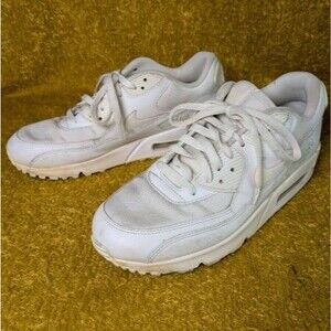 Nike Air Max 90 Size 10 White Leather Mesh Sneakers Grunge Y2K Streetwear